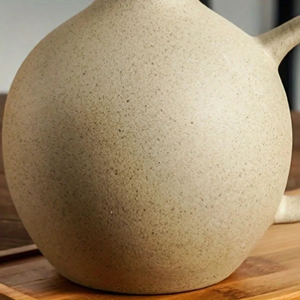 Rustic Ceramic Oil Bottle with Lid – view 5