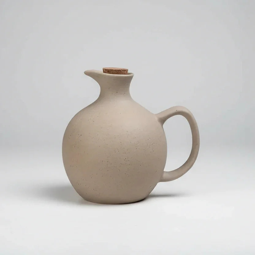 Rustic Ceramic Oil Bottle with Lid – view 7