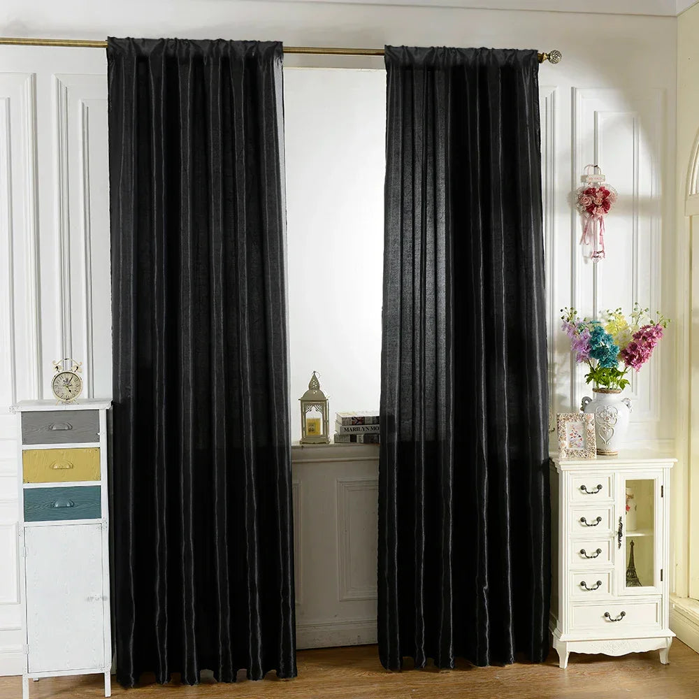 Satin-Finish Rod-Pocket Curtain Panel – 5 Colours – view 3