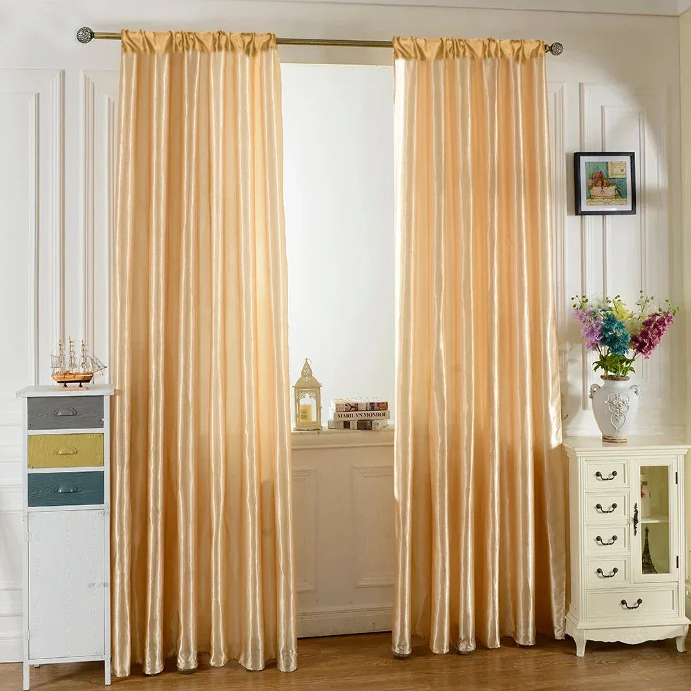 Satin-Finish Rod-Pocket Curtain Panel – 5 Colours – view 5
