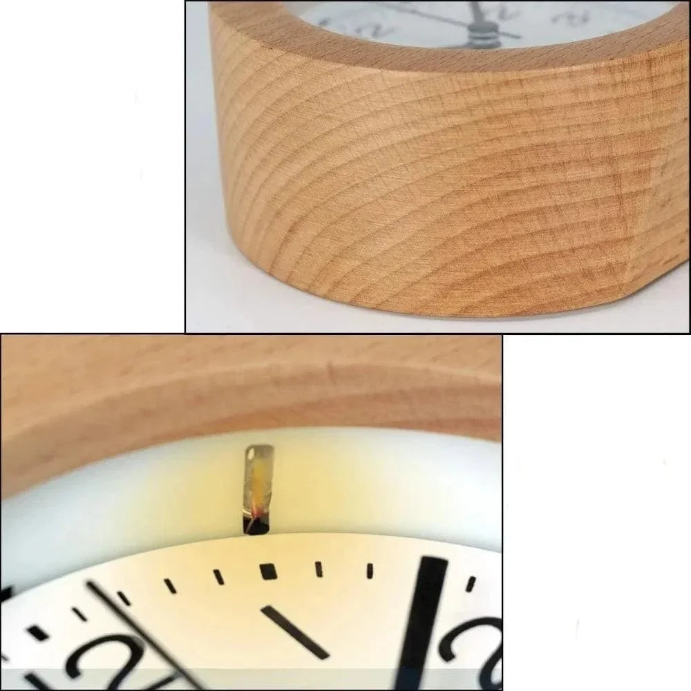 Silent Natural Wood Table Alarm Clock – view 6