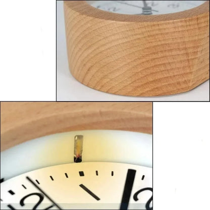 Silent Natural Wood Table Alarm Clock – view 6