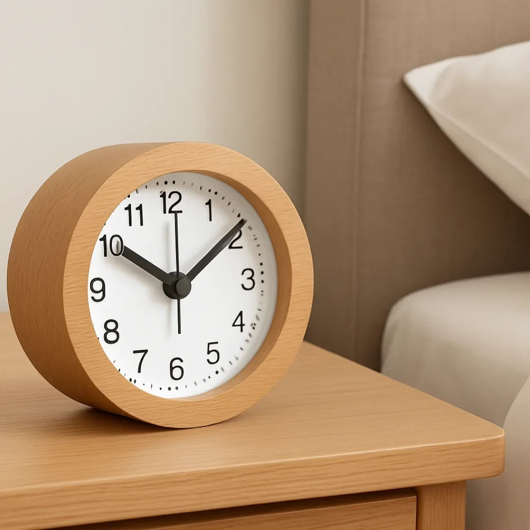 Silent Natural Wood Table Alarm Clock – view 7