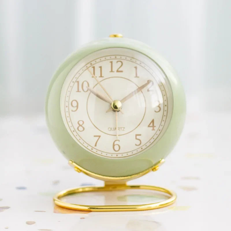 Silent Round Metal Alarm Clock with Night Light – view 3