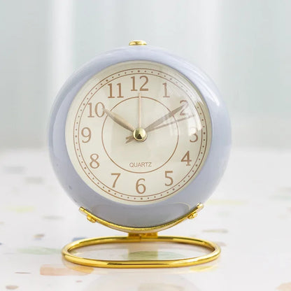 Silent Round Metal Alarm Clock with Night Light – view 4