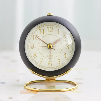Silent Round Metal Alarm Clock with Night Light – view 5