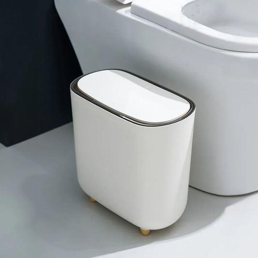 Slim Press-Lid Sealed Waste Bin