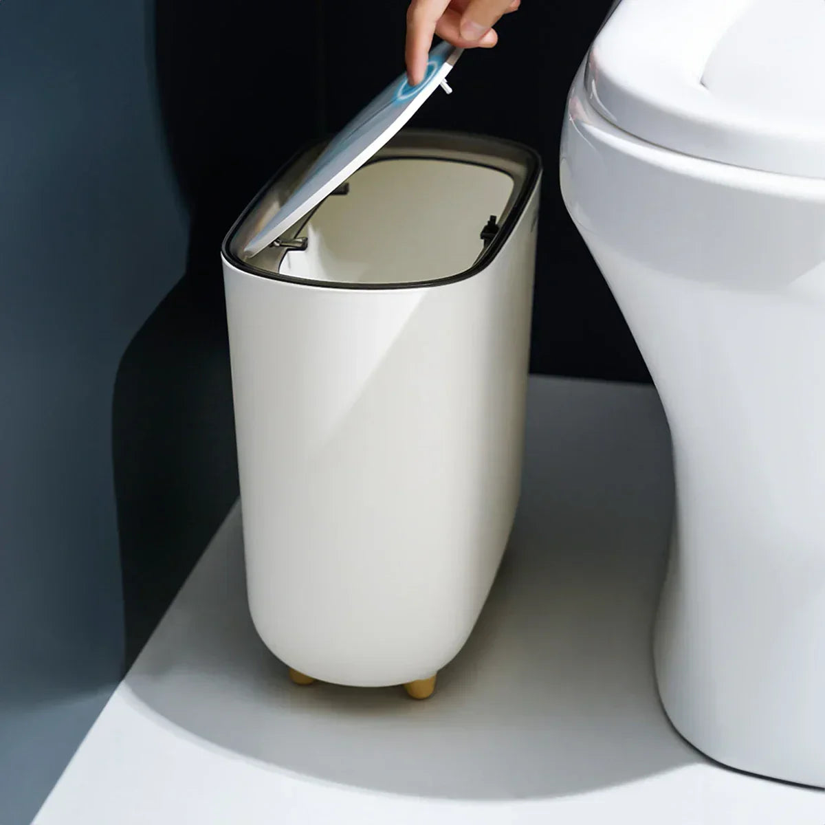 Slim Press-Lid Sealed Waste Bin – view 3