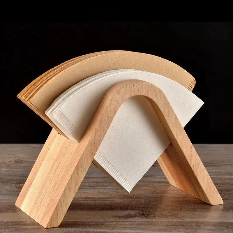Solid Bamboo Vertical Coffee Filter Holder