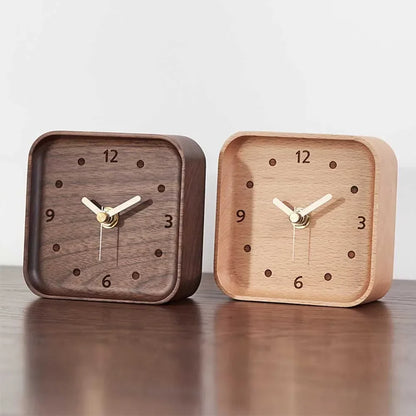 11cm Solid Wood Square Desk Clock – view 3