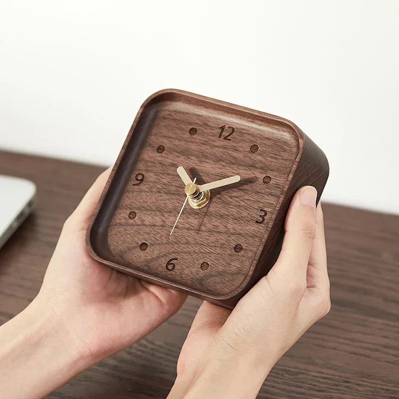 11cm Solid Wood Square Desk Clock – view 4