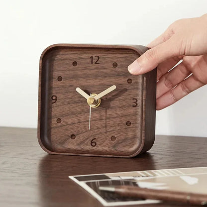11cm Solid Wood Square Desk Clock – view 5