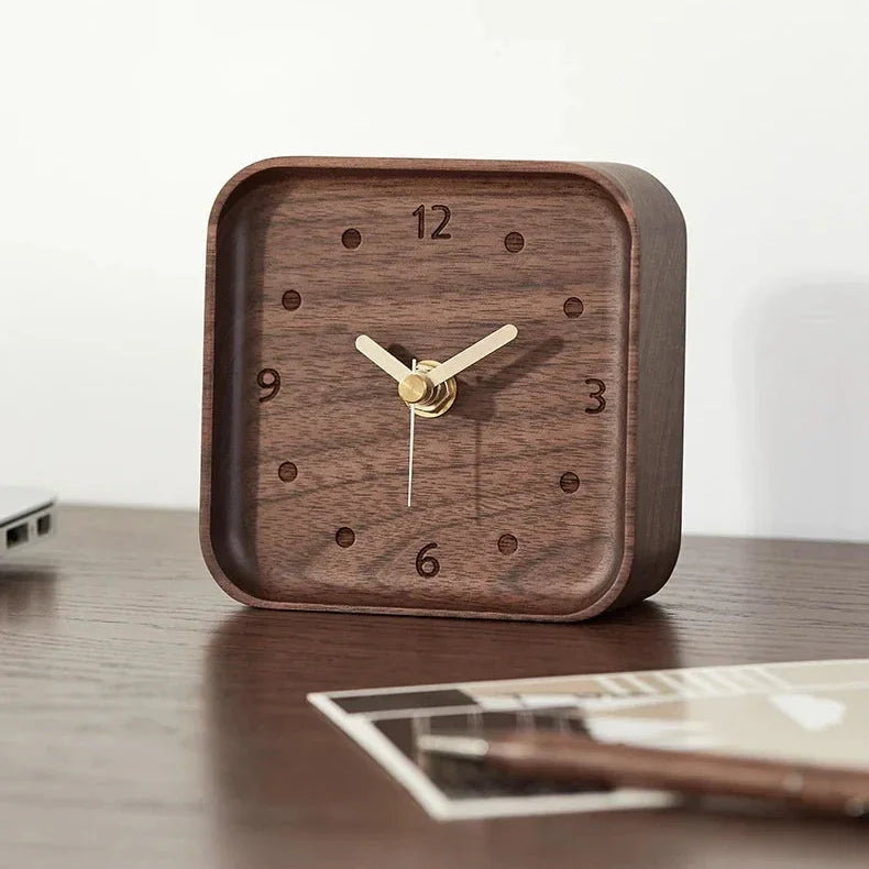 11cm Solid Wood Square Desk Clock – view 6