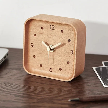 11cm Solid Wood Square Desk Clock – view 10