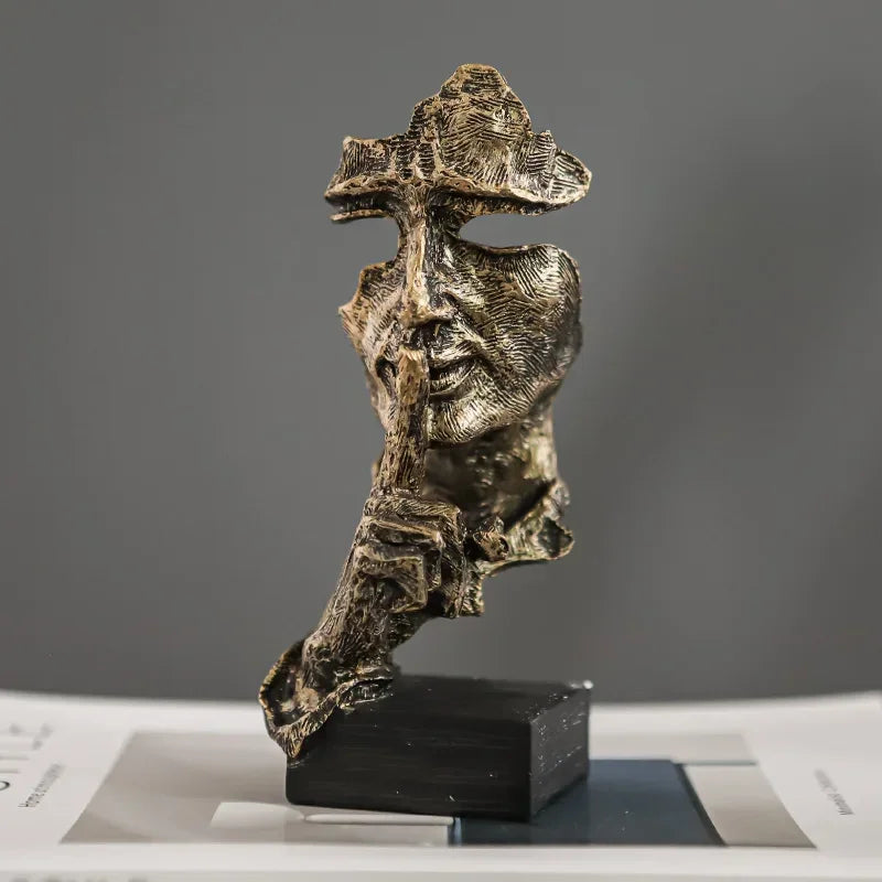 Speak No Evil Vintage Resin Face Sculpture