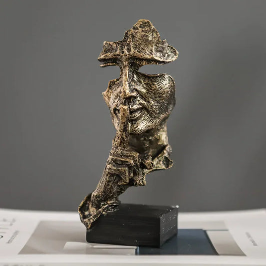 Speak No Evil Vintage Resin Face Sculpture