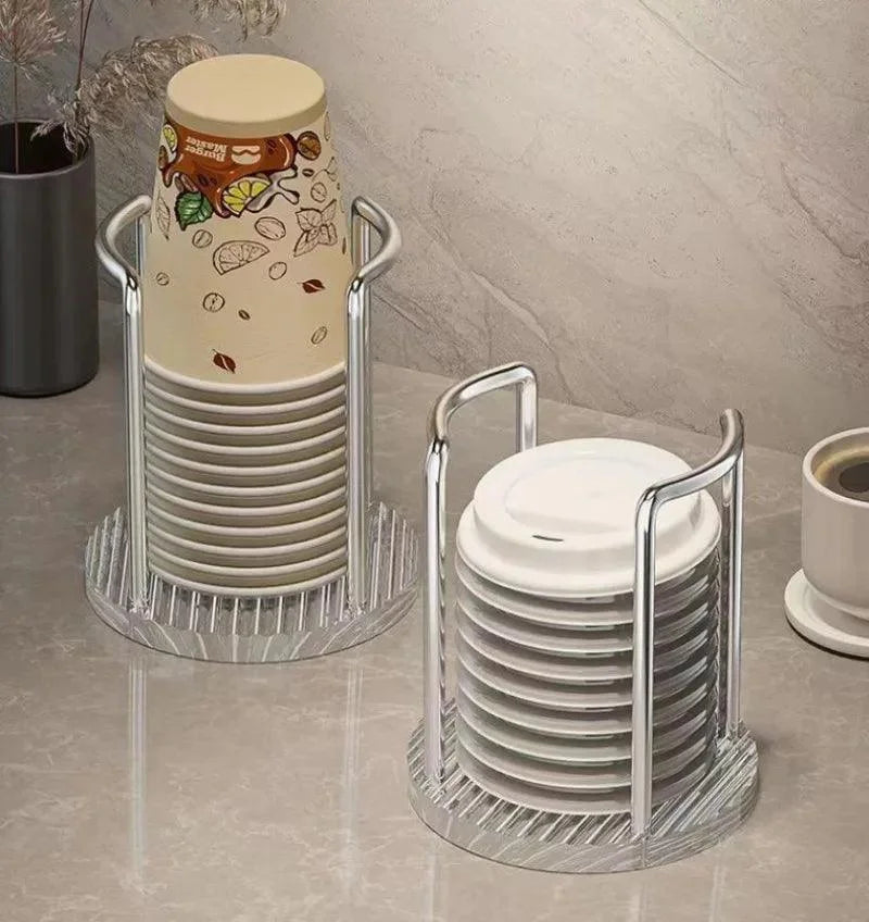 Stainless Steel & Acrylic Disposable Cup Organiser – view 2