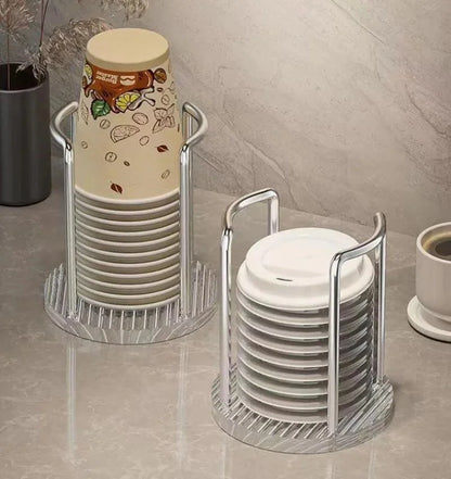 Stainless Steel & Acrylic Disposable Cup Organiser – view 2