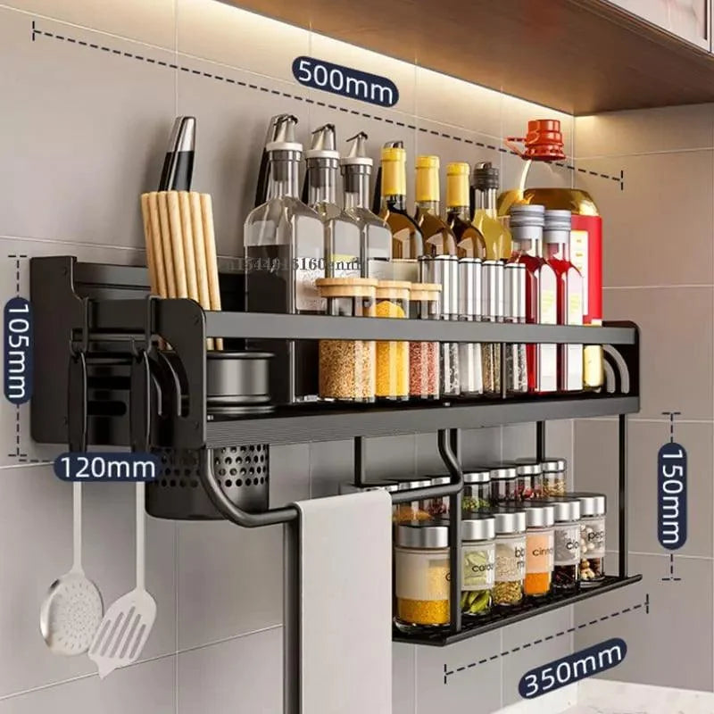 Stainless steel multifunction kitchen wall shelf – view 4