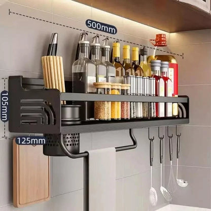 Stainless steel multifunction kitchen wall shelf – view 5