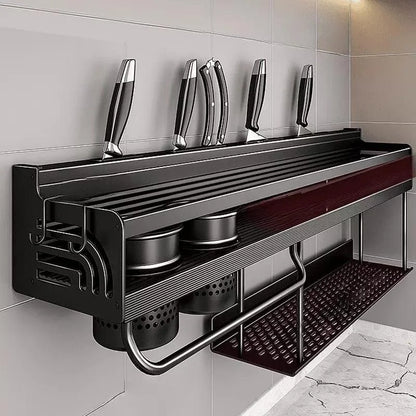 Stainless steel multifunction kitchen wall shelf – view 7
