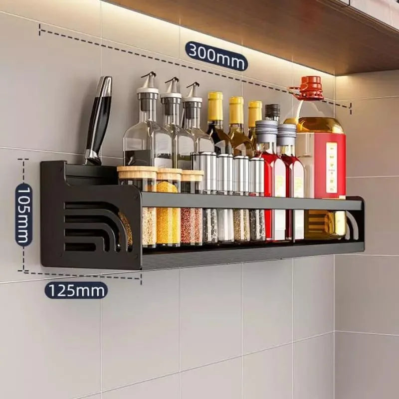 Stainless steel multifunction kitchen wall shelf – view 8