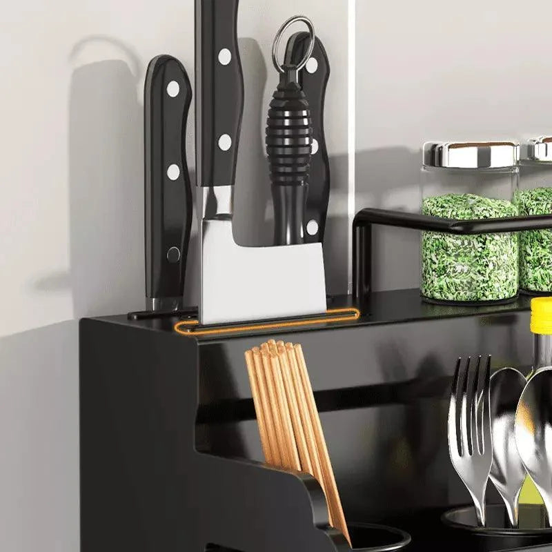Stainless steel multifunction kitchen wall shelf – view 11