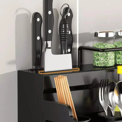 Stainless steel multifunction kitchen wall shelf – view 11