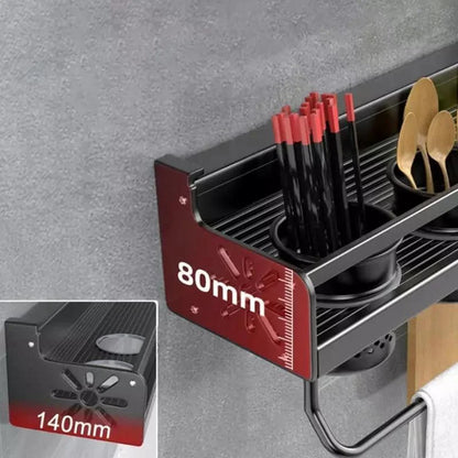 Stainless steel multifunction kitchen wall shelf – view 15