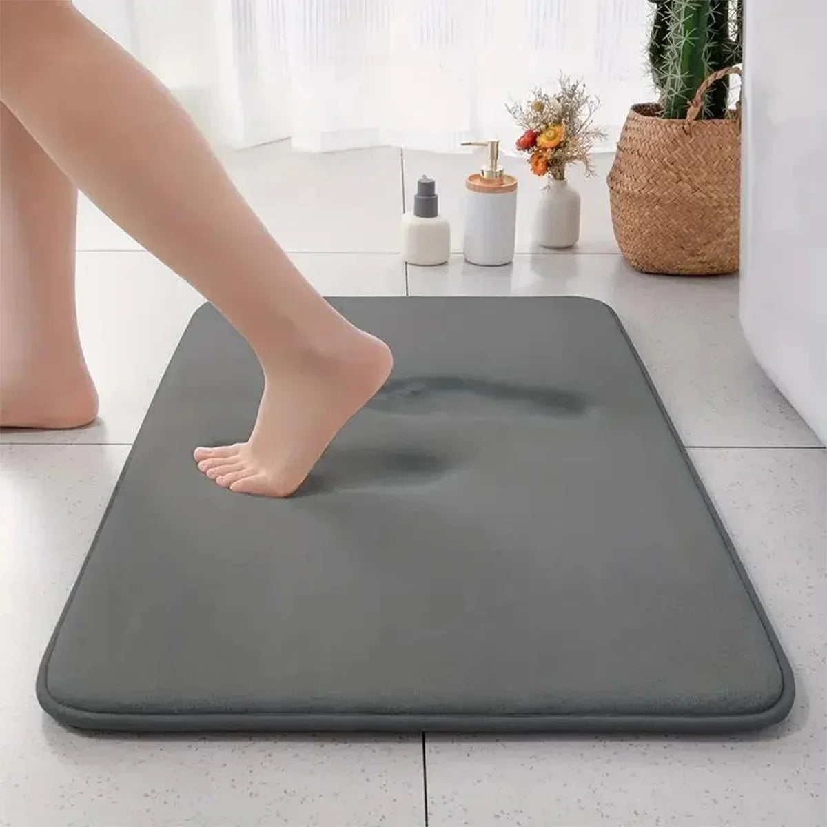 Stone-Texture Non-Slip Bathroom Runner – view 2