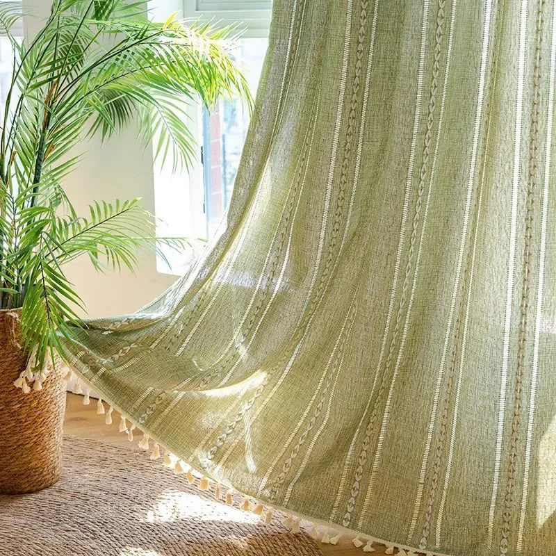 Textured Tassel Curtain Panel – view 2