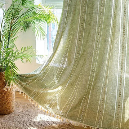 Textured Tassel Curtain Panel – view 2