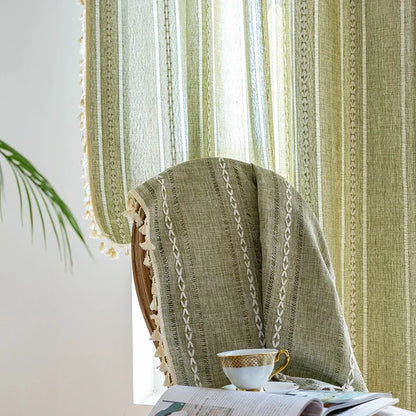 Textured Tassel Curtain Panel – view 3