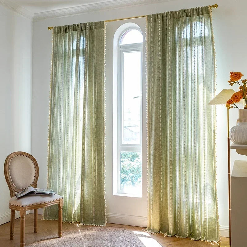 Textured Tassel Curtain Panel – view 4