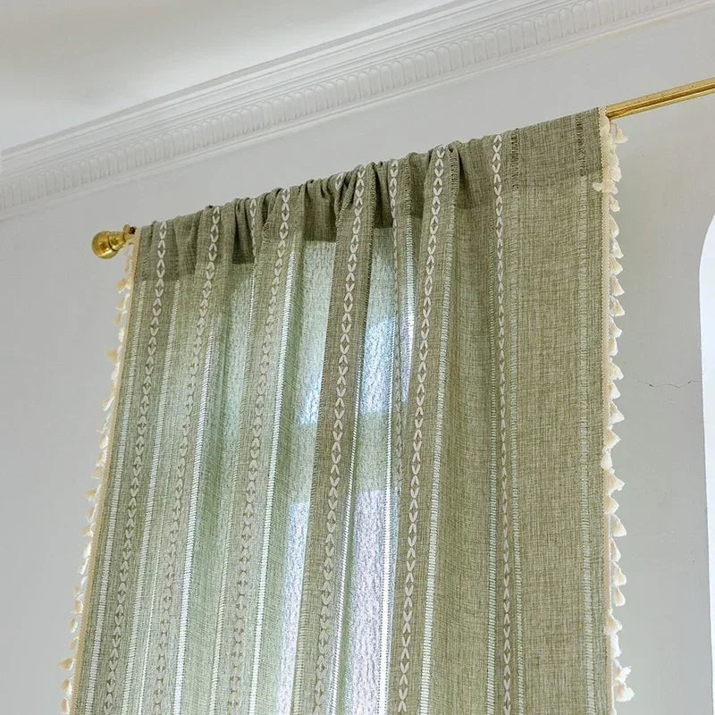 Textured Tassel Curtain Panel – view 5