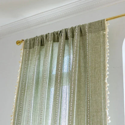 Textured Tassel Curtain Panel – view 5