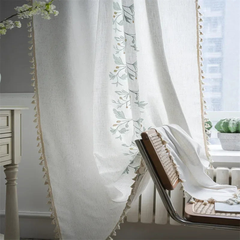 Textured Tassel Curtain Panel – view 9