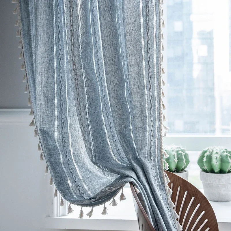 Textured Tassel Curtain Panel – view 11
