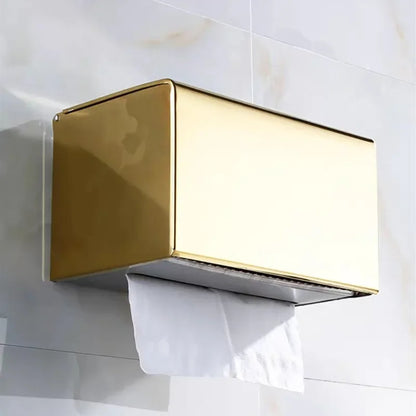 Stainless Steel Toilet Paper Holder with Lid & Phone Shelf
