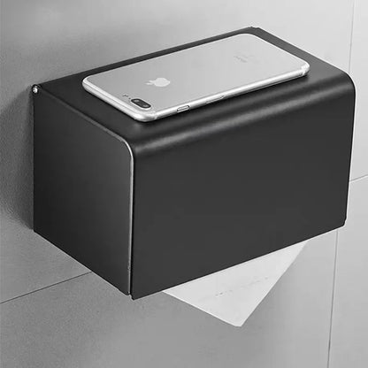 Stainless Steel Toilet Paper Holder with Lid & Phone Shelf – view 7