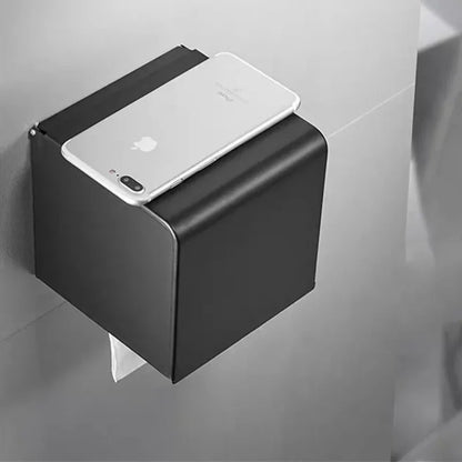 Stainless Steel Toilet Paper Holder with Lid & Phone Shelf – view 8