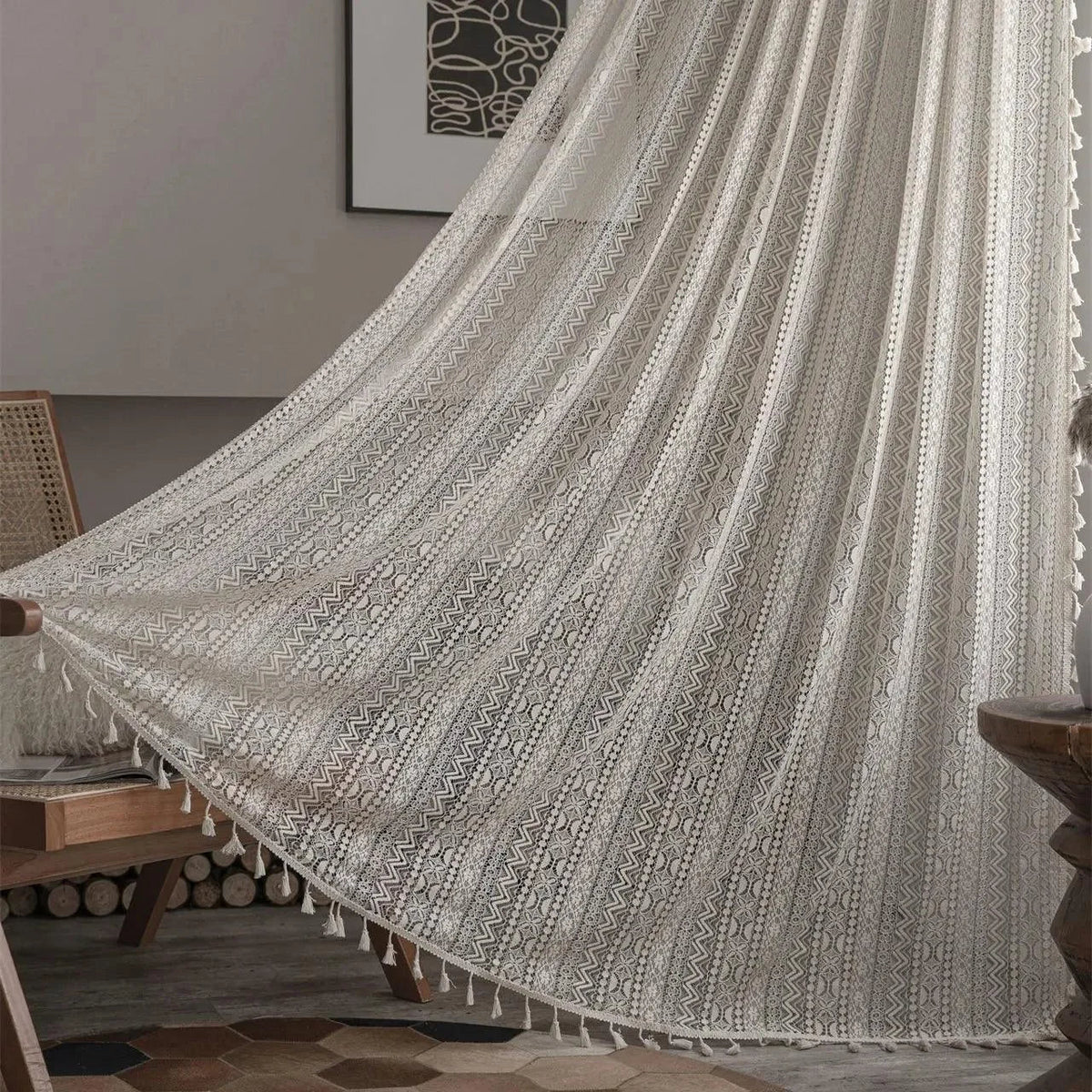 Translucent Crochet-Style Curtain – view 5