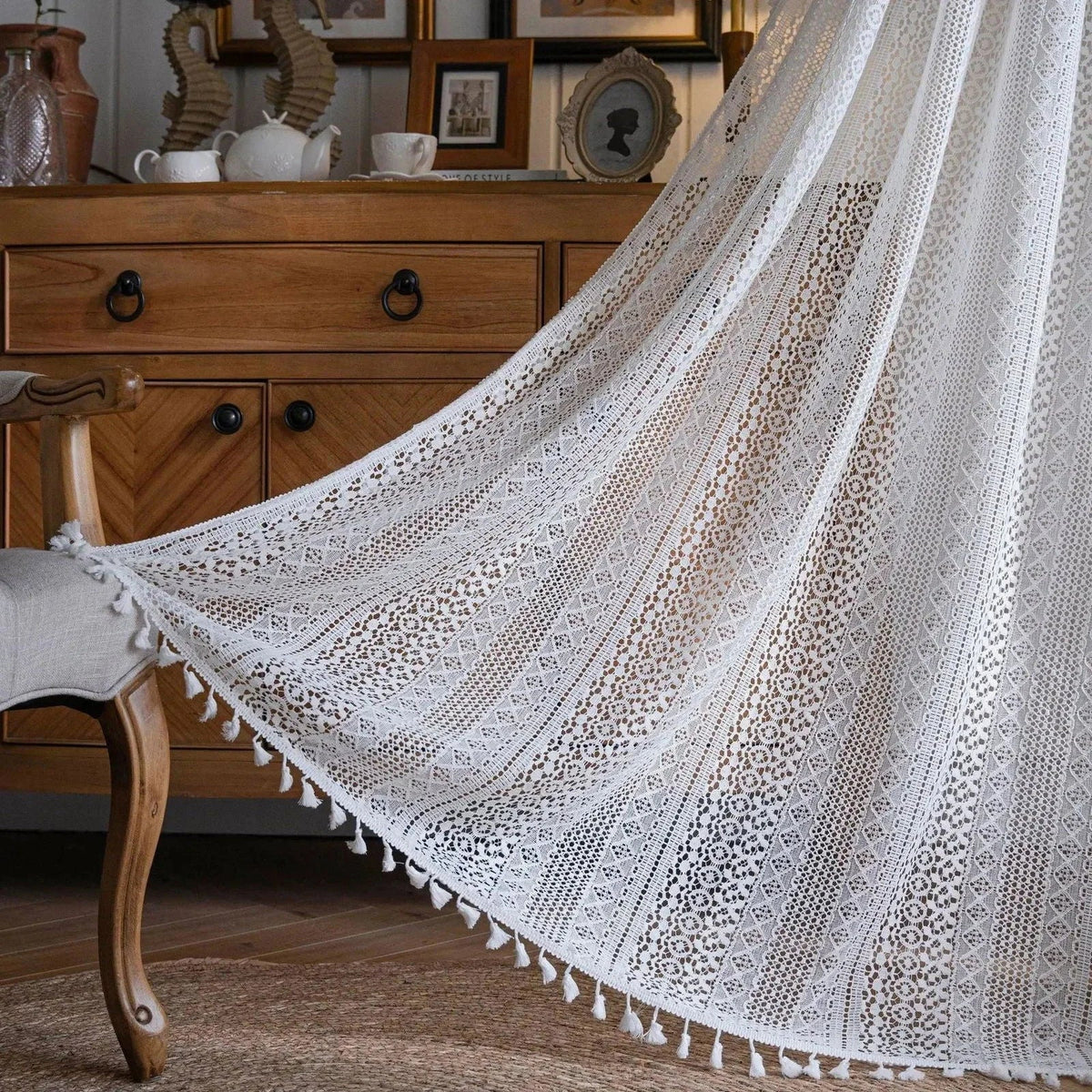 Translucent Crochet-Style Curtain – view 11