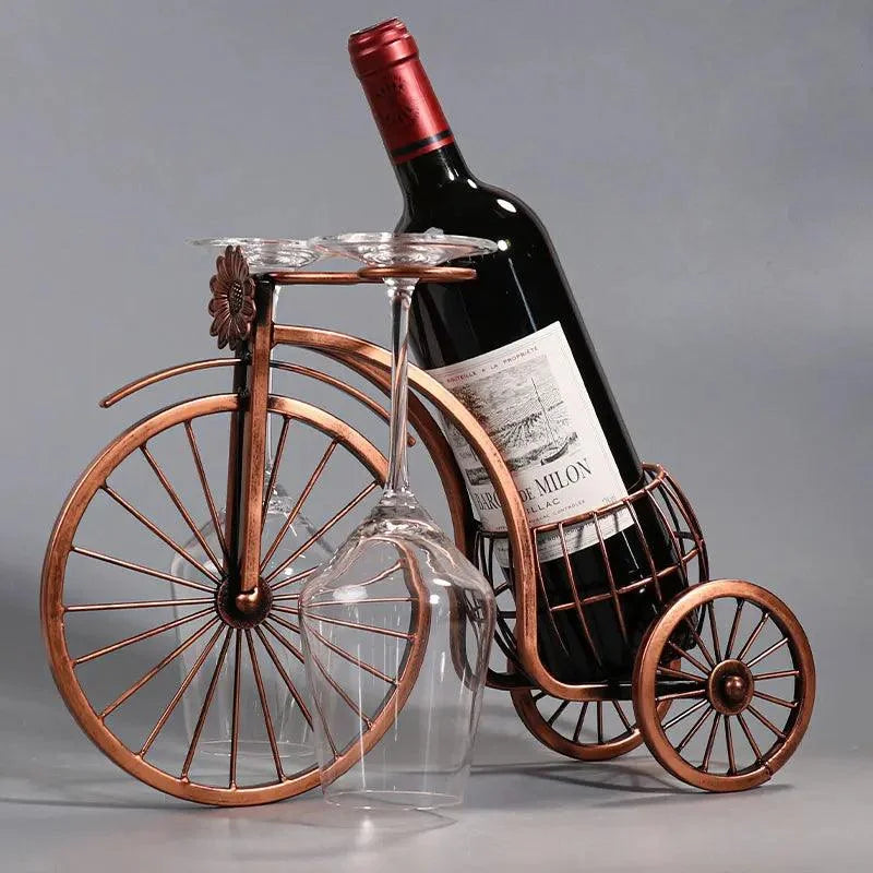 Vintage Bicycle Wine Bottle Holder – Copper Finish