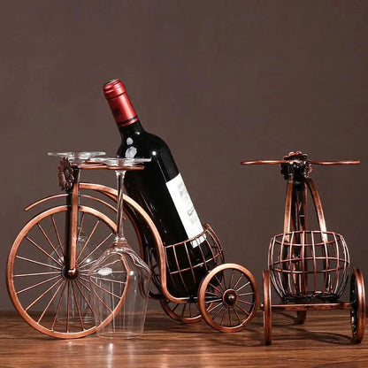 Vintage Bicycle Wine Bottle Holder – Copper Finish – view 2