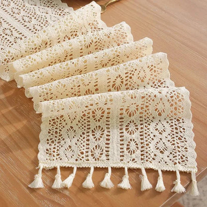 Vintage Cotton Crochet Table Runner