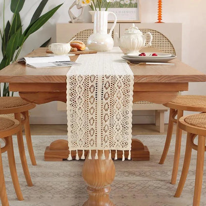 Vintage Cotton Crochet Table Runner – view 2