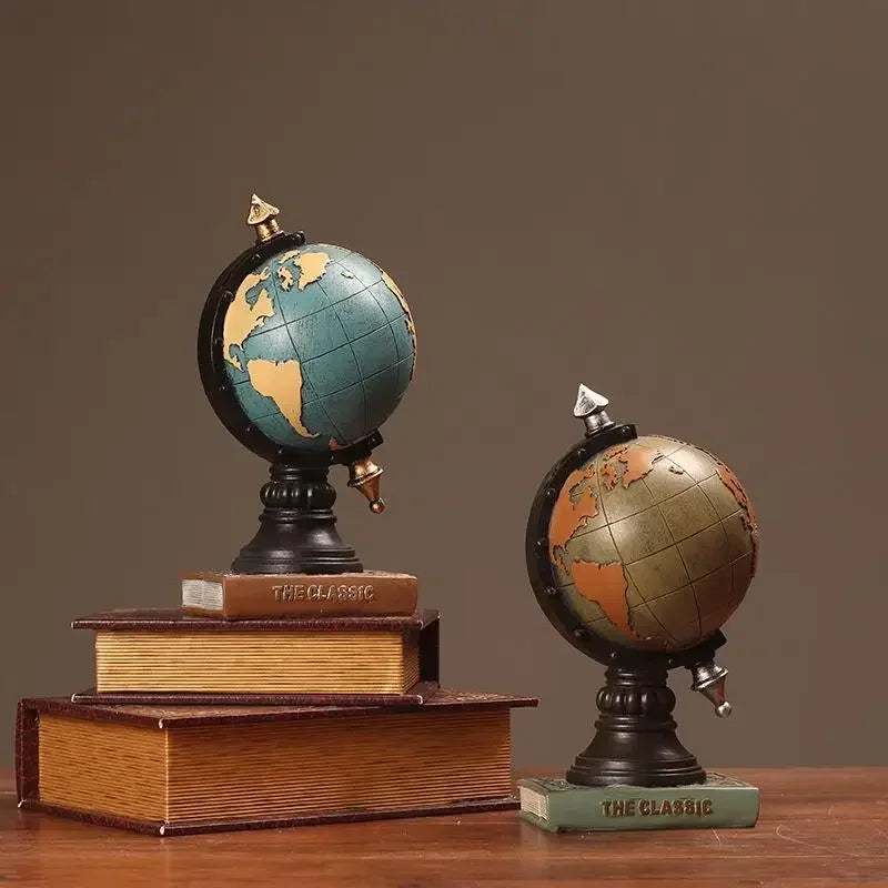 Vintage Globe Resin Desk Clock – Bronze or Blue – view 2