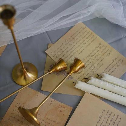 Vintage Gold metal candle holder set – view 8