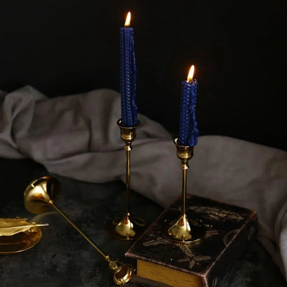 Vintage Gold metal candle holder set – view 13